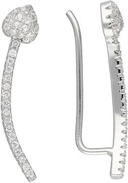 Silver Lining Earcuffs Hart Pave CZ Zilver Rd 106.0936.00