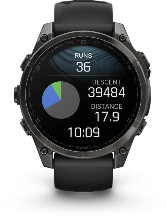 Garmin Fenix 8 - 010-02904-21 - 47 mm, AMOLED Sapphire, Carbon grey DLC-titanium met zwarte/pebble grey siliconen band Garmin Fenix 8 - 010-02904-21 - 47 mm, AMOLED Sapphire, Carbon grey DLC-titanium met zwarte/pebble grey siliconen band