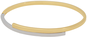 Glow Bangle 3mm Vierkant GoudkleurigY/W 204.2203.60