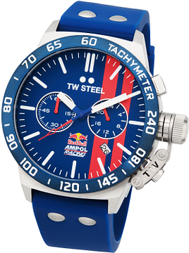 TW Steel TWCS120 Canteen Red Bull Ampol Chrono Blauw Siliconen 45mm
