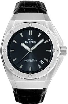TW Steel TWCE4108 3H CEO Tech Steel Zwart Leer 44mm