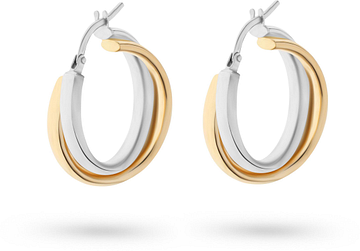 SWING JEWELS TUBE 14 CT YELLOW WH. GOLD DOUBLE EARRING O184555-14-YW