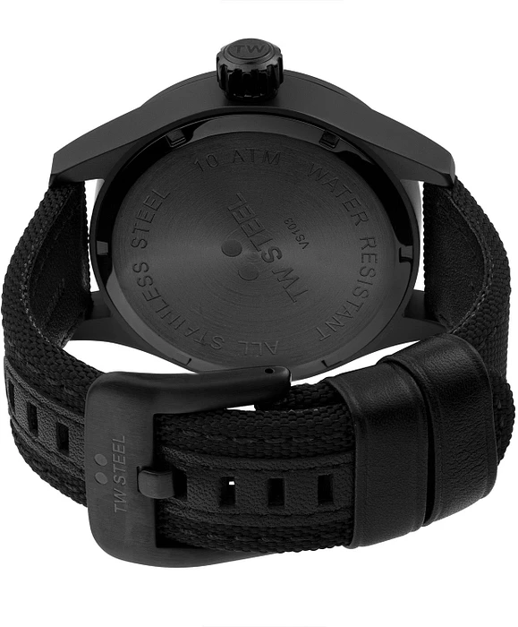 TW Steel TWVS103 Volante Steel Zwart Canvas 45mm TW Steel TWVS103 Volante Steel Zwart Canvas 45mm