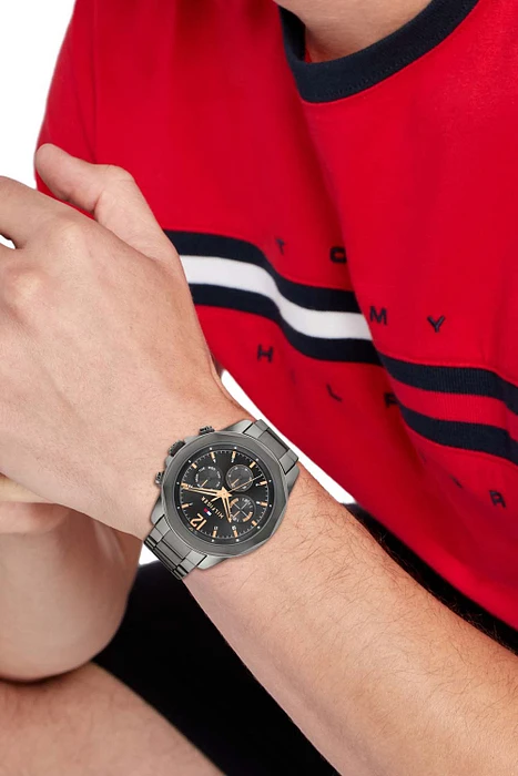 Tommy Hilfiger TH1792061 Horloge Heren Grijs 46mm Tommy Hilfiger TH1792061 Horloge Heren Grijs 46mm