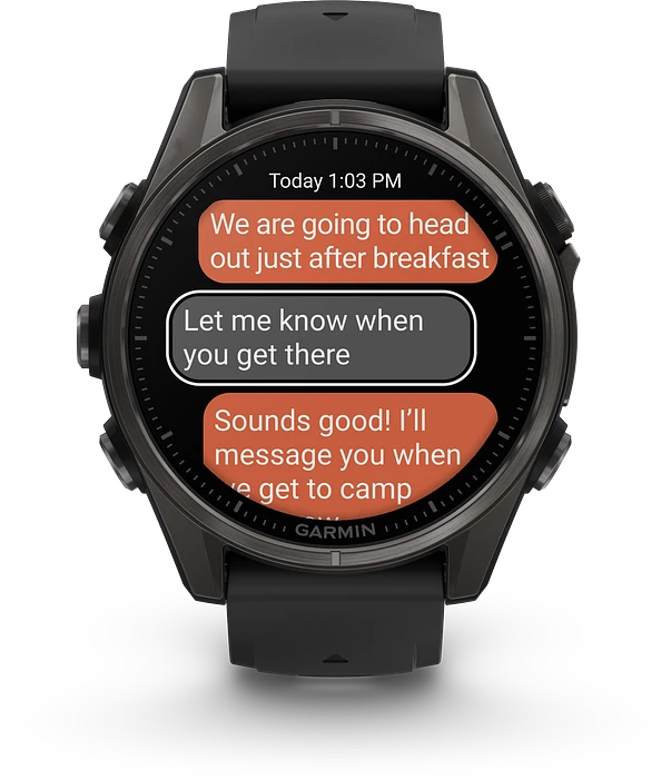 Garmin Fenix 8 - 010-02903-21 - 43 mm, AMOLED Sapphire, Carbon grey DLC-titanium met zwarte/pebble grey siliconen band Garmin Fenix 8 - 010-02903-21 - 43 mm, AMOLED Sapphire, Carbon grey DLC-titanium met zwarte/pebble grey siliconen band