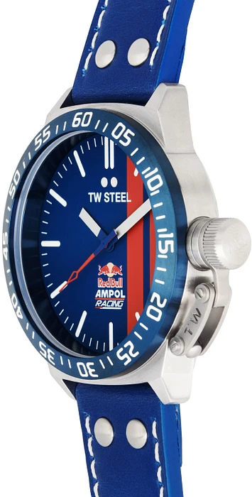 TW Steel TWCS112 Canteen Red Bull Ampol Blauw Leer 45mm TW Steel TWCS112 Canteen Red Bull Ampol Blauw Leer 45mm
