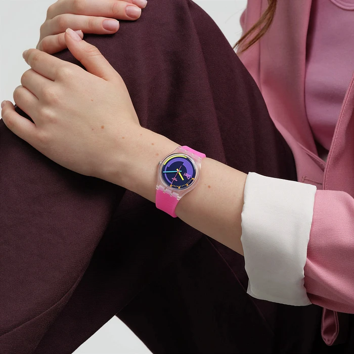 SWATCH NEON PINK PODIUM SO28K111 SWATCH NEON PINK PODIUM SO28K111