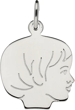 Zilverkleurig Lining Kinderkopje Meisje 20x15mm Zilver 141.0076.01