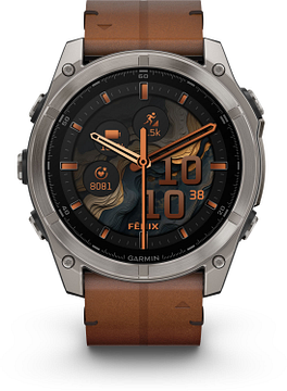 Garmin Fenix 8 - 010-02905-40 51 mm, AMOLED Sapphire, Titanium Chestnut leather band