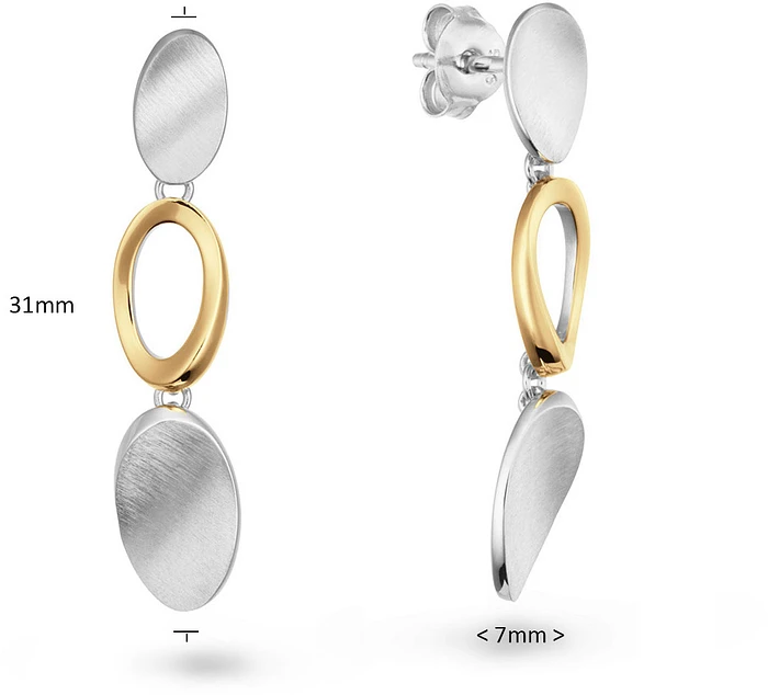 Glow Oorhanger 3x oval RP GP 925 108.0779.00 Glow Oorhanger 3x oval RP GP 925 108.0779.00