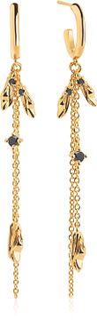 Sif Jakobs VULCANELLO DOUBLE CHAIN EARRINGS  SJ-E42029-BK-SG