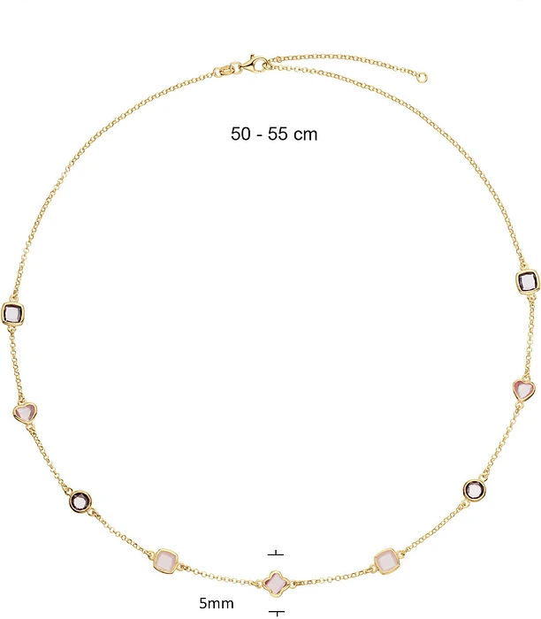 Glow Collier - Bloem - Jasseron - Zilver verguld - 55cm 102.8625.55 Glow Collier - Bloem - Jasseron - Zilver verguld - 55cm 102.8625.55