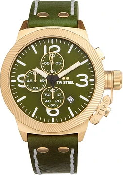 TW Steel TWCS108 New Canteen YG Chrono Groen leer 45mm