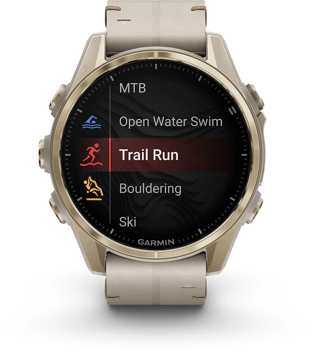 Garmin Fenix 8 - 010-02903-40 43 mm, AMOLED Sapphire, Soft Goudkleurig Limestone band Garmin Fenix 8 - 010-02903-40 43 mm, AMOLED Sapphire, Soft Goudkleurig Limestone band