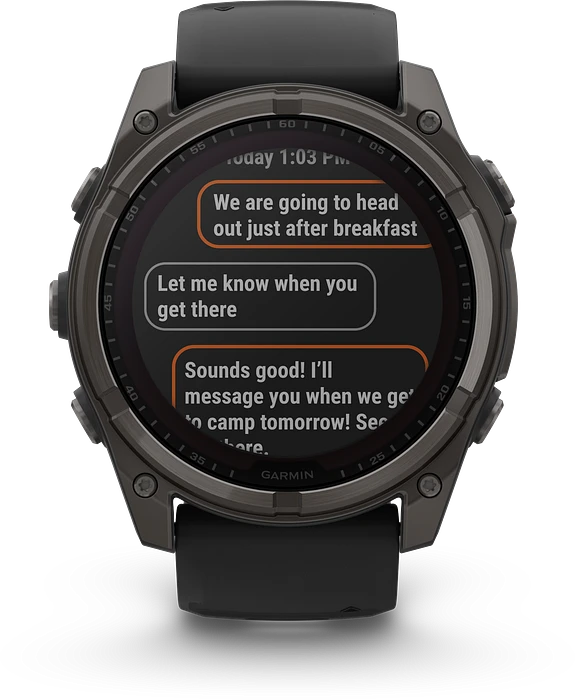 Garmin Fenix 8 - 010-02907-11 - 51 mm, Solar, Sapphire Sapphire, Carbon grey DLC-titanium met zwarte/pebble grey siliconen band