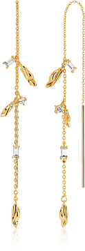 SIF JAKOBS VULCANELLO CHAIN EARRINGS SJ-E42030-CZ-SG