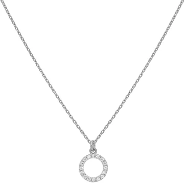 Zilverkleurig Lining Collier Open Rondje CZ 925 Rd 102.1030.42