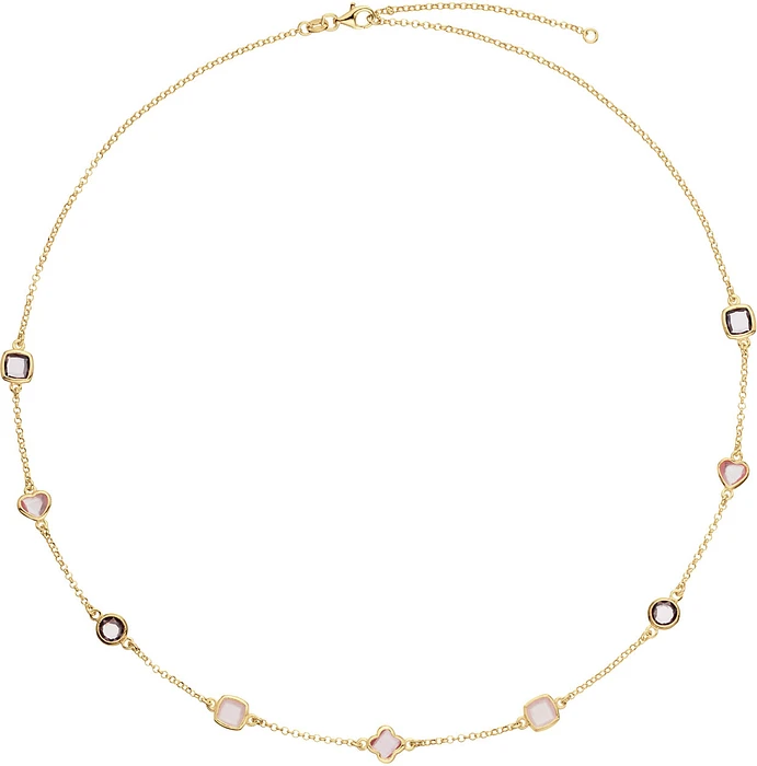 Glow Collier - Bloem - Jasseron - Zilver verguld - 55cm 102.8625.55 Glow Collier - Bloem - Jasseron - Zilver verguld - 55cm 102.8625.55