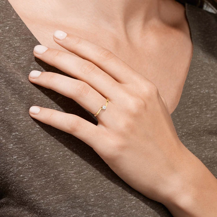 Glow Ring Solitair Slag Geelgoud CZ 585 214.1037 Glow Ring Solitair Slag Geelgoud CZ 585 214.1037