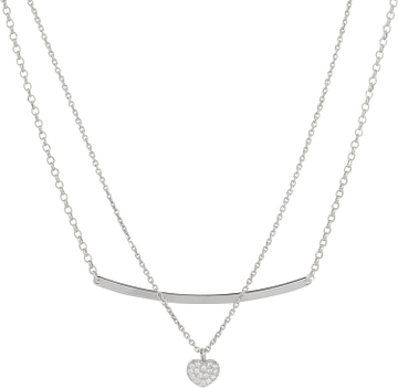 Silver Lining Layercollier Hart met CZ 925 102.0567.48