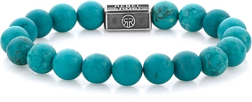 Rebel & Rose Zilverkleurigbead Turquoise Delight 925 - 8mm RR-8S001-S