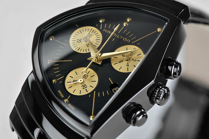 Hamilton Ventura L Black Gold Chrono Quartz H24402730