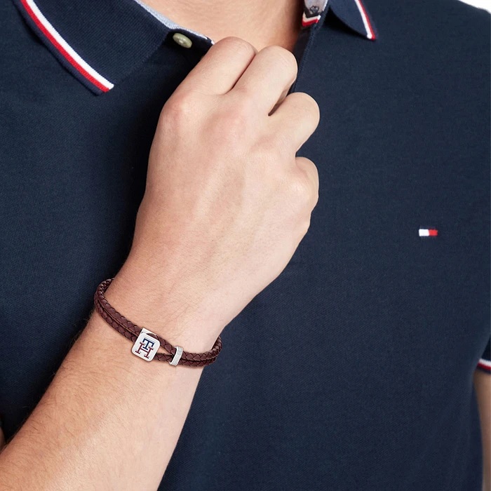 Tommy Hilfiger TJ2790533 Armband Heren Leer Bordeaux 19cm Tommy Hilfiger TJ2790533 Armband Heren Leer Bordeaux 19cm
