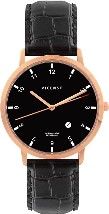 Vicenso Rome VI10001 Rose doré Noir/Noir Vicenso Rome VI10001 Rose doré Noir/Noir
