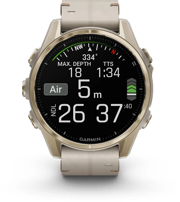 Garmin Fenix 8 - 010-02903-40 43 mm, AMOLED Sapphire, Soft Goudkleurig Limestone band Garmin Fenix 8 - 010-02903-40 43 mm, AMOLED Sapphire, Soft Goudkleurig Limestone band