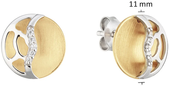 Glow Oorstekers 106.0805.00 11mm Bicolor Rond Zilver Glow Oorstekers 106.0805.00 11mm Bicolor Rond Zilver