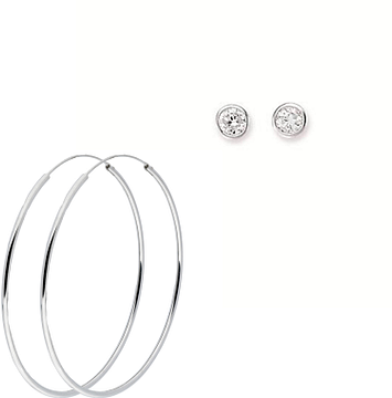 Silver Lining Set oorringen+oorknopjes cz Zilver 190.0066.00